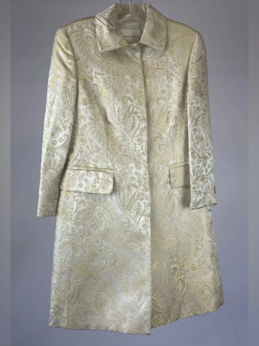 Banana Republic Vintage Ivory/Gold Topper Jacket Size XS - Picture 3 of 11
